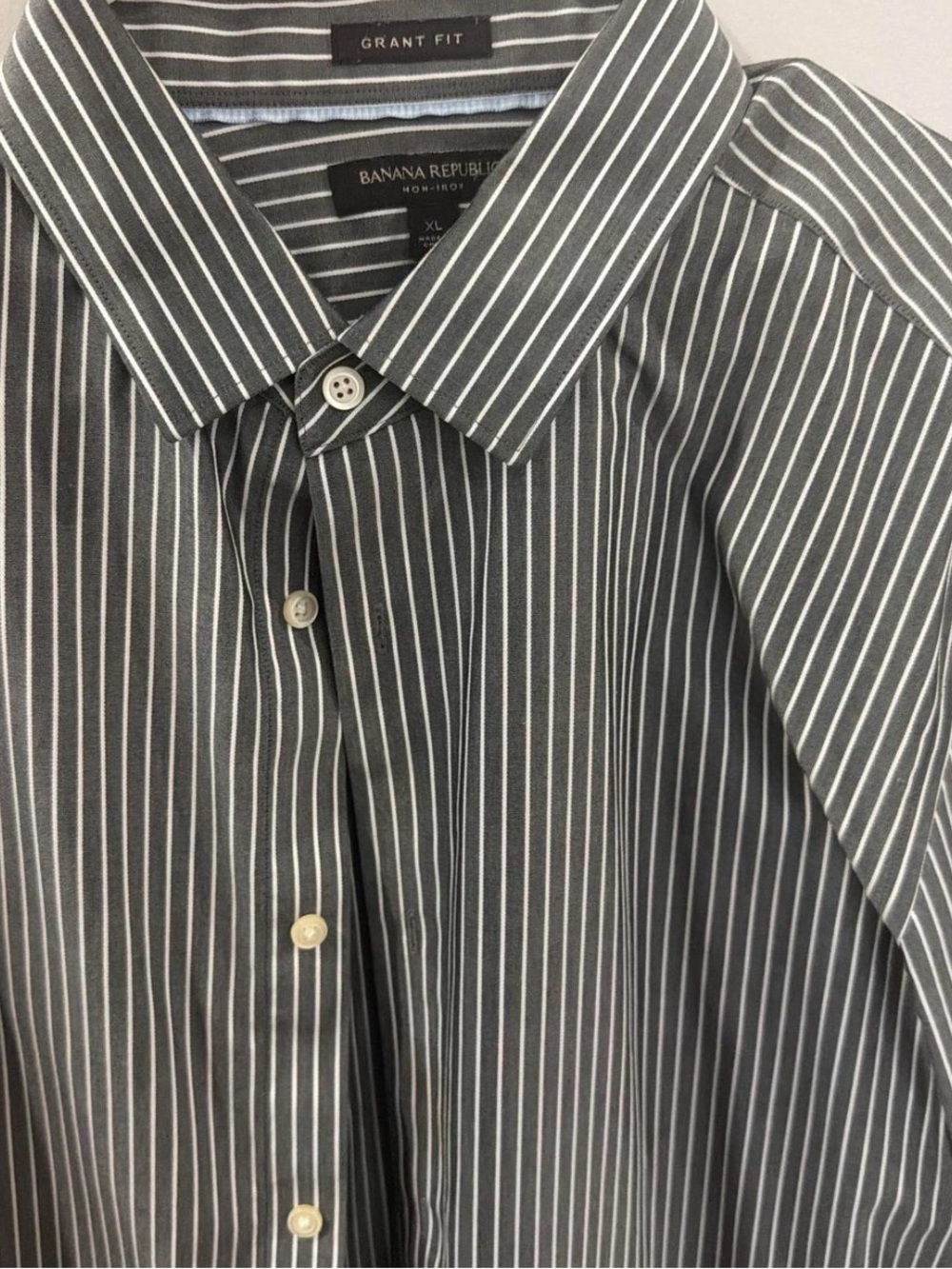 Banana Republic Gray Pinstripe Dress Shirt